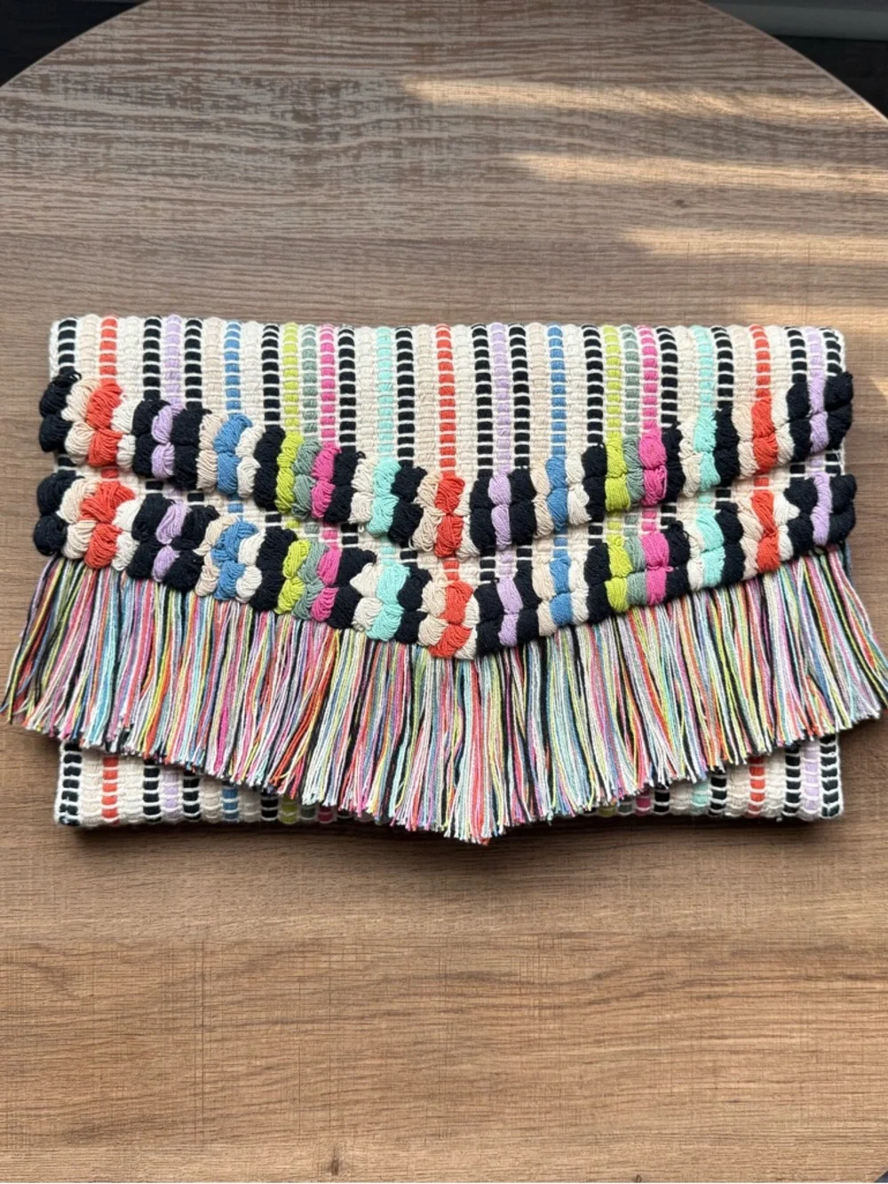 🧸 Stella & Dot | NWOT • RARE Taj Rainbow Macrame Clutch